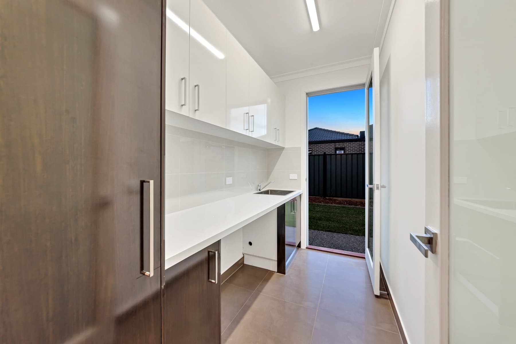 Full height joinery beside the door to the yard