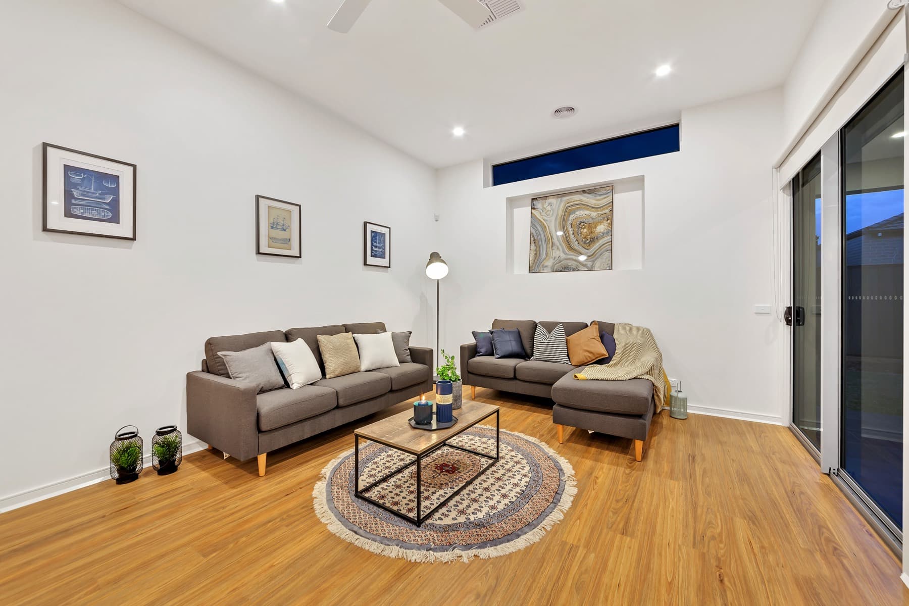 The living room · a completed Zaman home