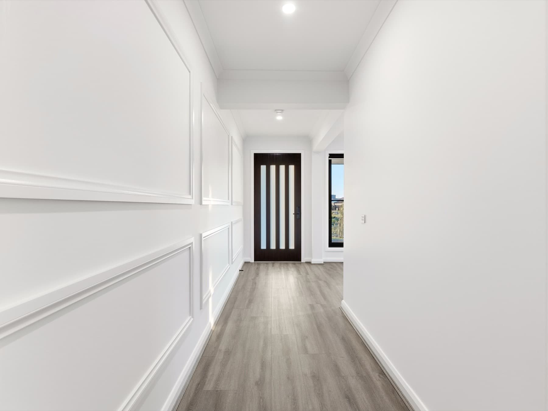 Entry hallway of a completed Zaman home