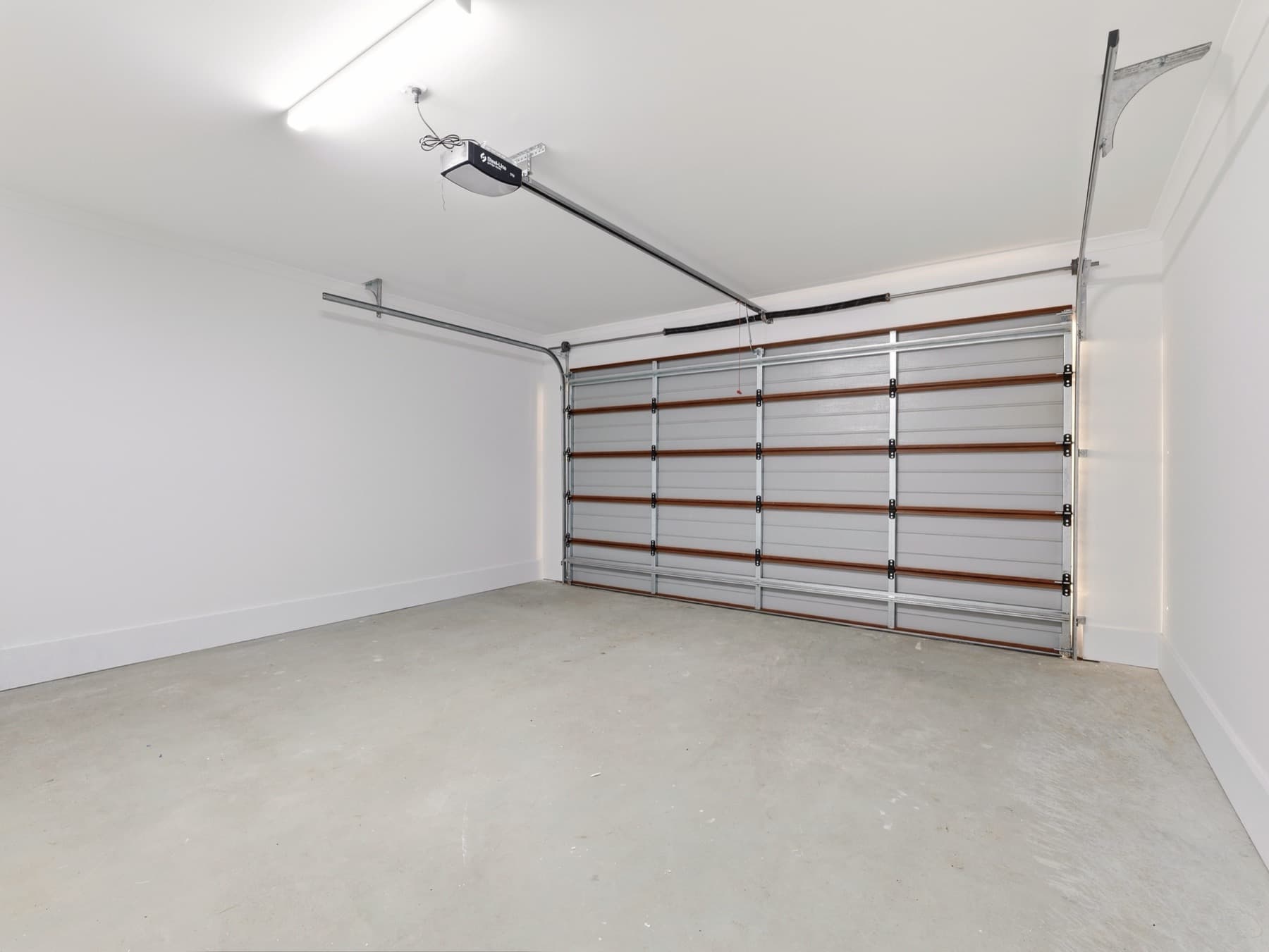 The garage, empty at handover