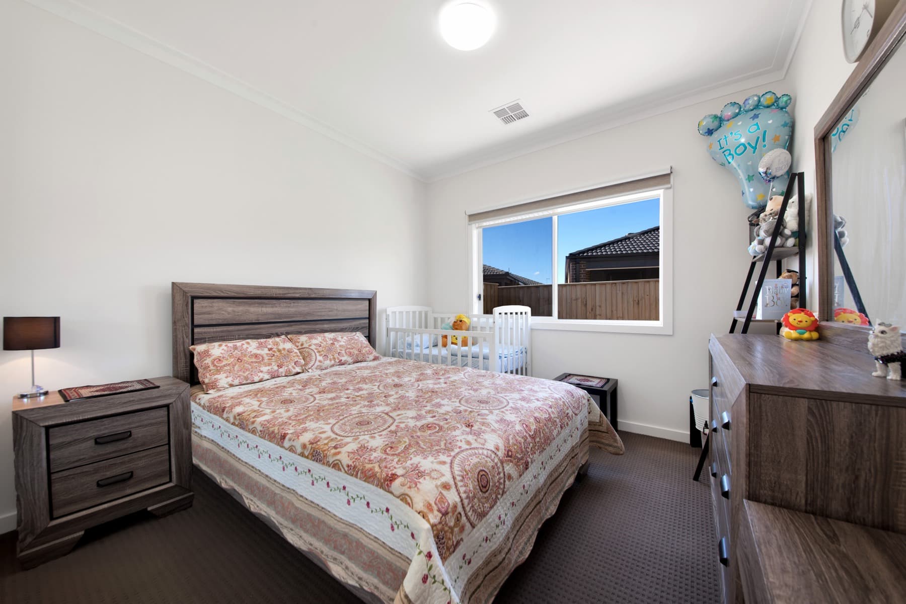 A staged bedroom