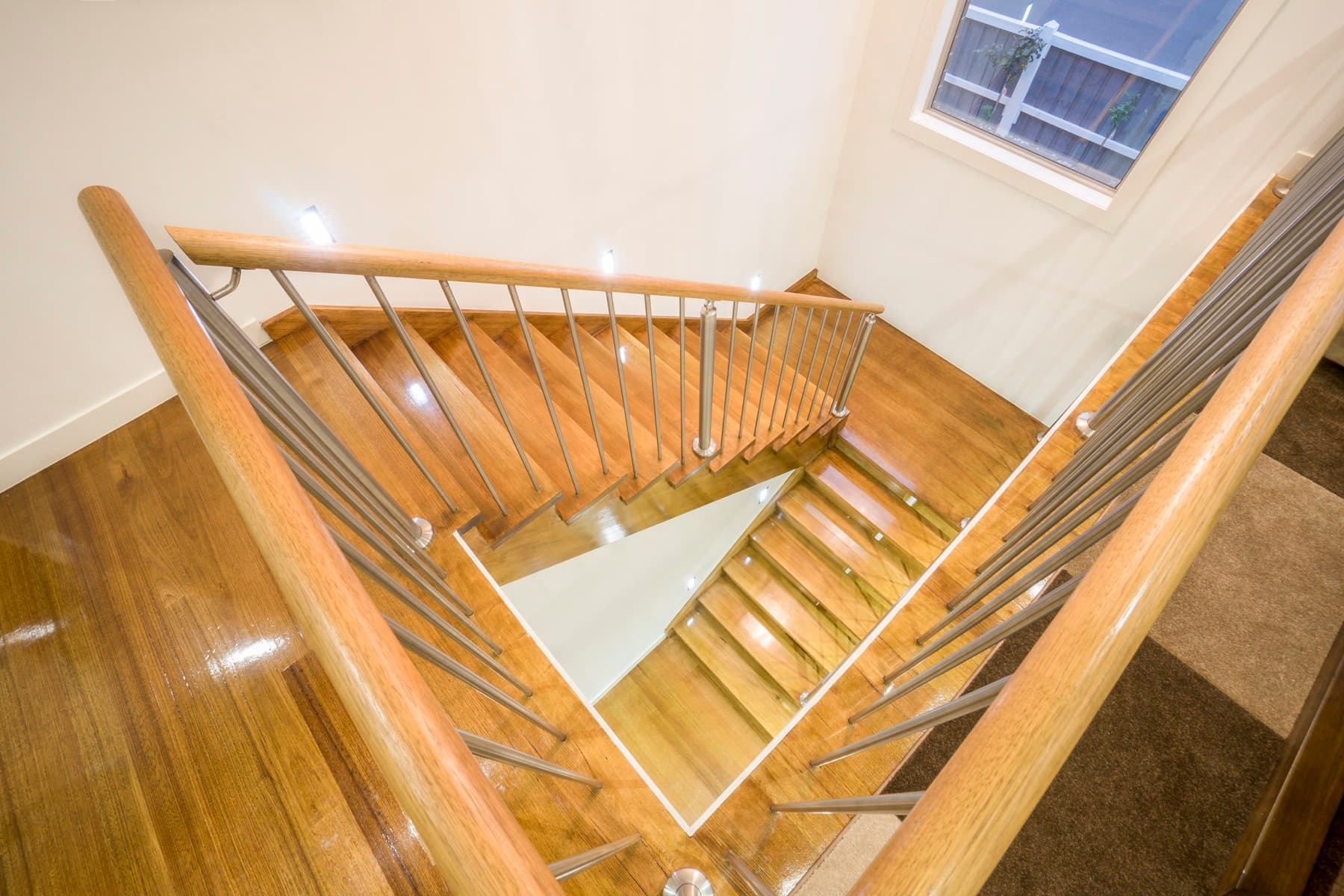 Looking down through the stairwell