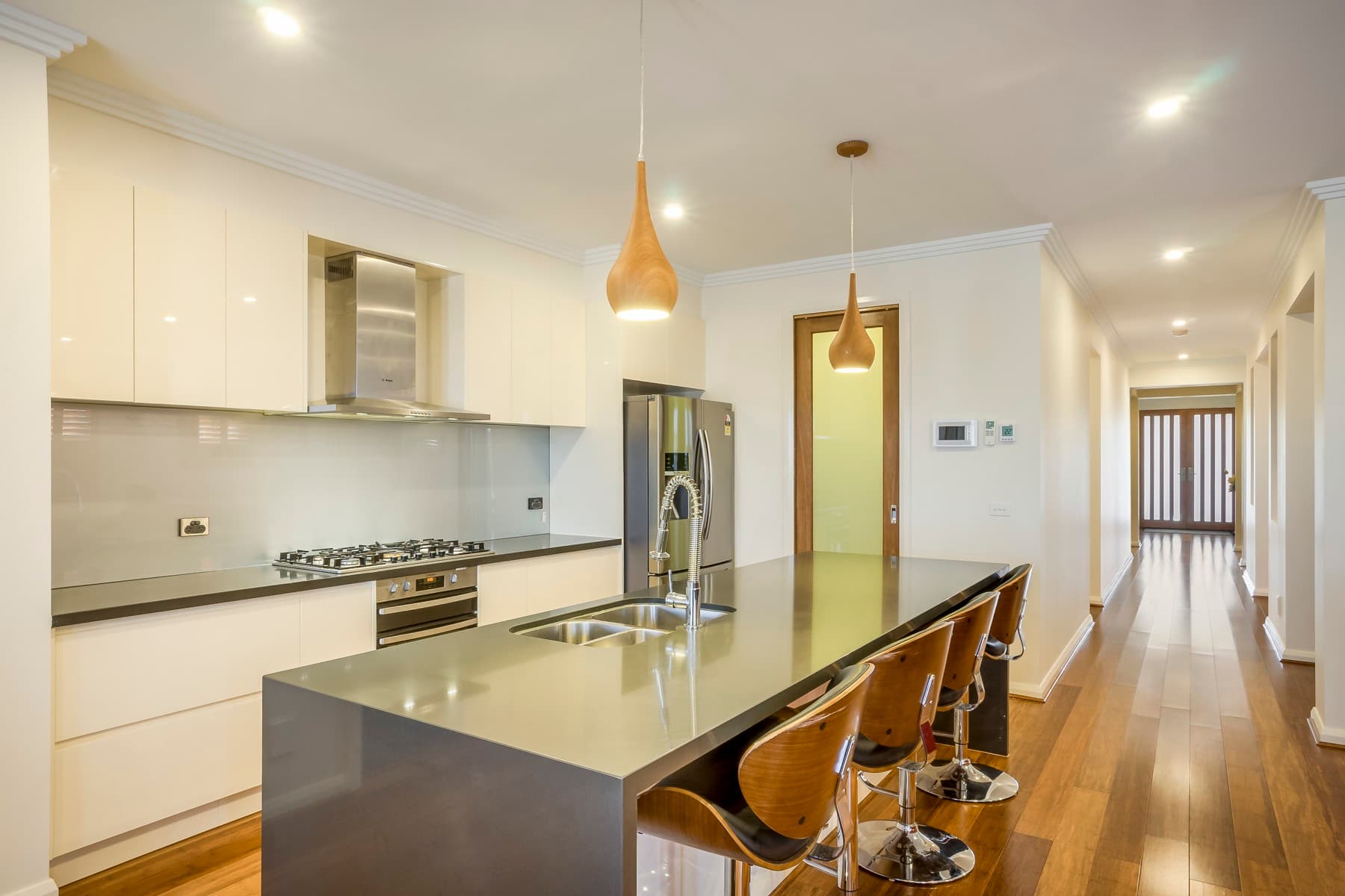 The kitchen of the same completed Zaman home