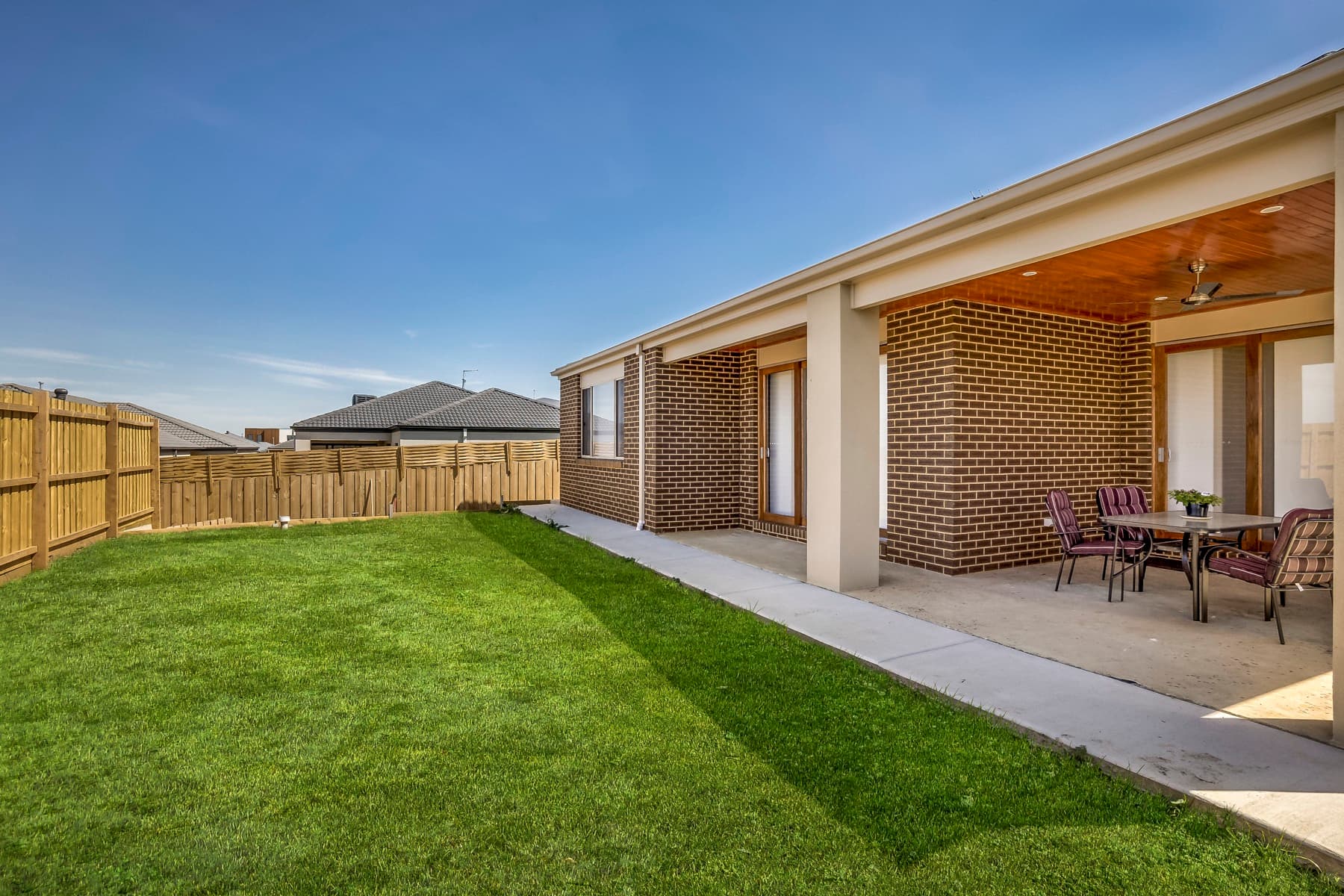 The back yard and lawn